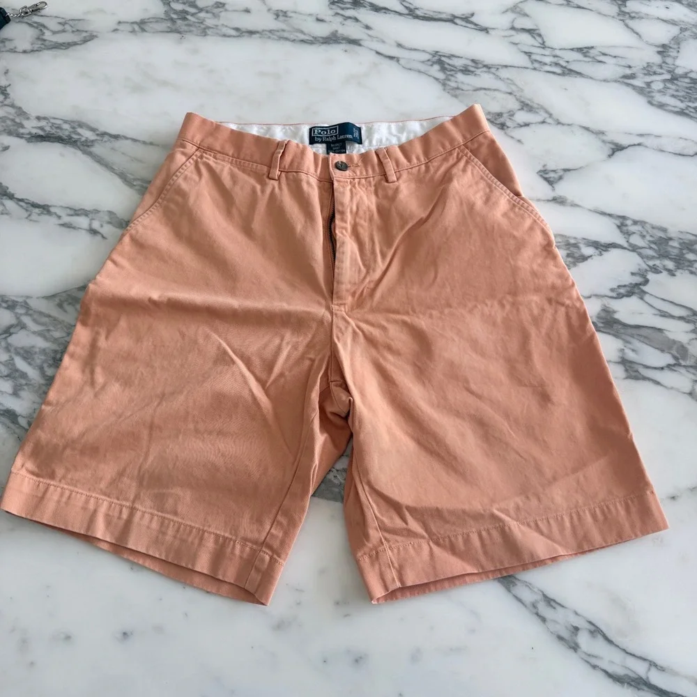 Polo Ralph Lauren Mens Prospect Short 30 Peach Orange Cotton Classic Chino Twill